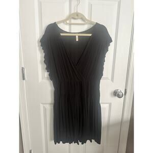 Elan Women's Short Sleeve Black Smocked Waist Dress XL